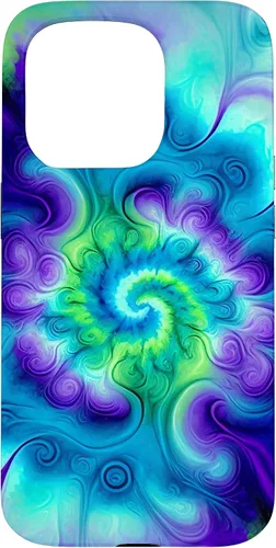 Vista 14 de Tie Dye Colorido Azul Cian Púrpura Verde Diseño Caso para iPhone 17