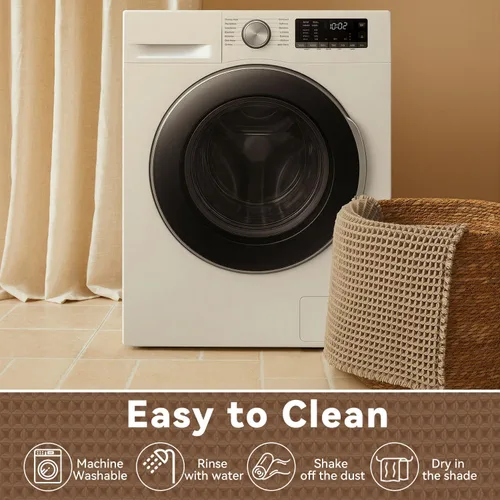 Vista 6 de Triohero Tapete de baño con diseño de gofre, tapete de baño pequeño y bohemio, antideslizante, lavable, ultra suave, súper absorbente, de secado