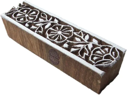 Vista 13 de Royal Kraft Sellos de madera DIY tela, textil, arcilla, cerámica, papel, bloques de impresión de henna THHtag001