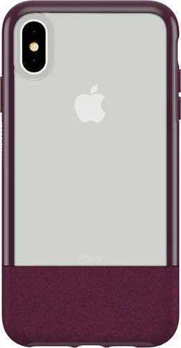 Vista 4 de OtterBox - Funda ultradelgada para iPhone X y XS (solamente) - Funda protectora transparente con acento de fieltro de lujo (magenta cristalino)