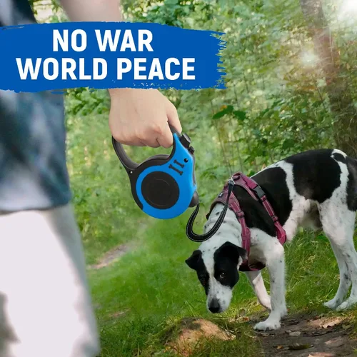 Vista 6 de Correa para mascotas de 10 pies retráctil para perro, cinta telescópica automática para perros, duradera y cómoda, con mango antideslizante