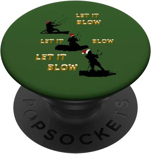 Vista 6 de Festive Christmas Seasonal Holiday Kitesurfing 2 PopSockets MagSafe PopGrip for iPhone