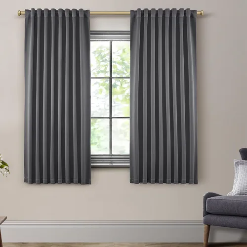 Vista 55 de SHINELAND Cortinas opacas cortas para ventanas de dormitorio, cortinas de baño, 45 pulgadas de largo