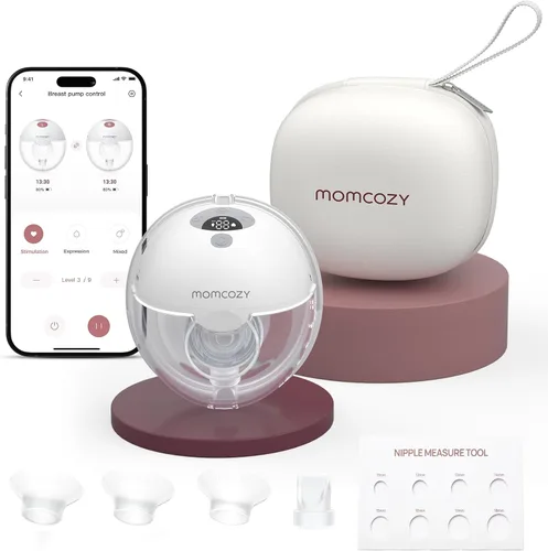Vista 20 de Momcozy Extractor de leche portátil BP334 Air 1, 2 unidades rojo