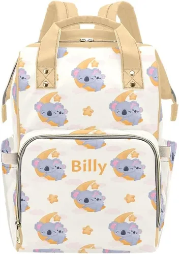 Vista 13 de Mochila de pañales personalizada, regalo con nombre, letras para bebé, color gris, rosa, bolsa de viaje versátil: gran capacidad y múltiples