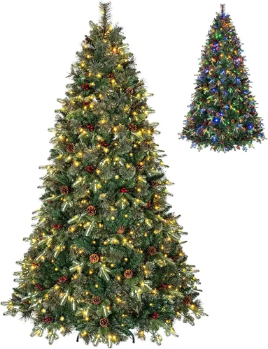 Vista 19 de GOFLAME Árbol de Navidad preiluminado de 7.5 pies con control remoto 3-Verde