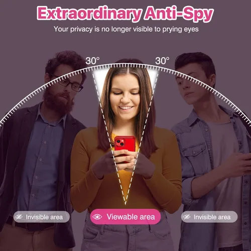 Vista 35 de CENHUFO Funda de privacidad para iPhone 11 Pro, funda de cuerpo completo con protector de pantalla de privacidad de vidrio templado 9H integrado