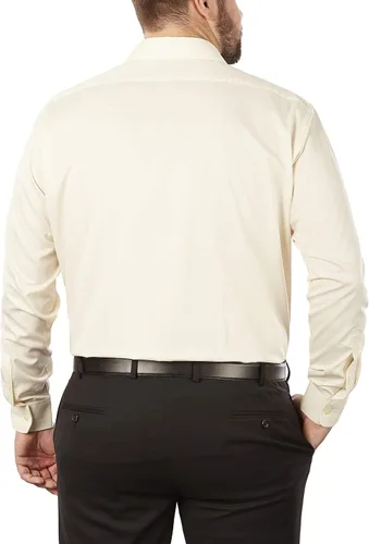Vista 2 de Van Heusen Camisa de vestir grande y alta para hombre con cuello flexible, elástica, color liso