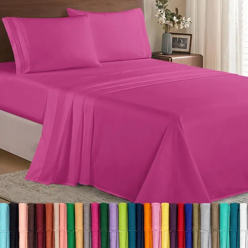 Vista 33 de Elegant Comfort - Juego de sábanas de microfibra de 1500 hilos de calidad hotelera prémium de 4 piezas - Resistente a arrugas, sábana bajera