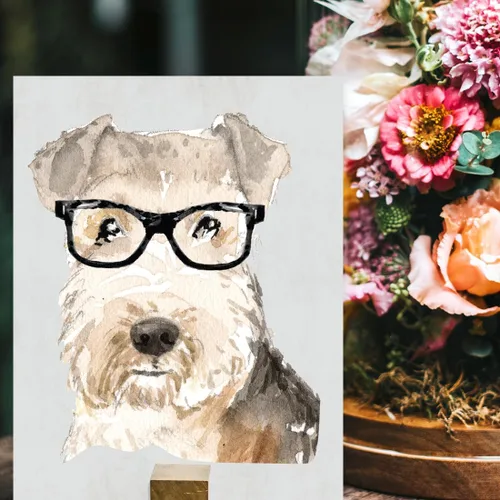 Vista 10 de Andaz Press Póster impreso para pared de perro, 8.5 x 11 pulgadas, Bulldog inglés con gafas negras, 1 paquete, regalo de cumpleaños de Navidad, sin