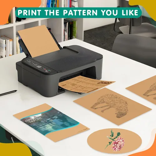 Vista 3 de 50 hojas de cartulina kraft marrón de 4 x 6 pulgadas de papel grueso, cartulina lisa de gramaje pesado para impresora para invitaciones, álbumes