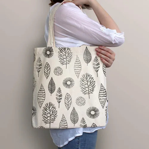 Vista 2 de Weewooday 4 bolsas reutilizables de lona, bolsas de lona reutilizables para compras, bolsas de maquillaje para mujeres