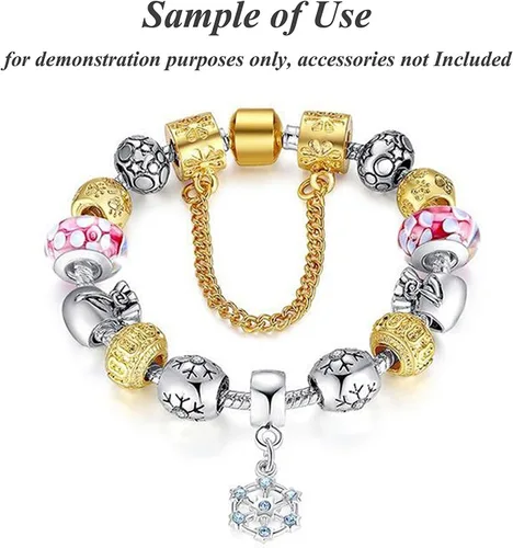 Vista 4 de RUBYCA 5 unids 8.7 "plata oro color broche cadena serpiente europea pulsera encanto encanto cuentas DIY, Cobre