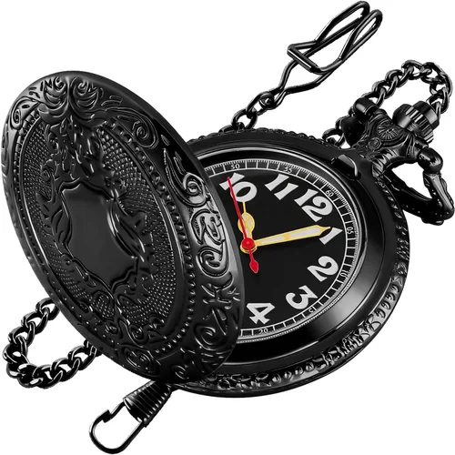 Vista 10 de Shield - Reloj de bolsillo para hombre, escala digital de números arábigos, reloj de bolsillo de cuarzo para hombre, relojes de bolsillo de cuarzo