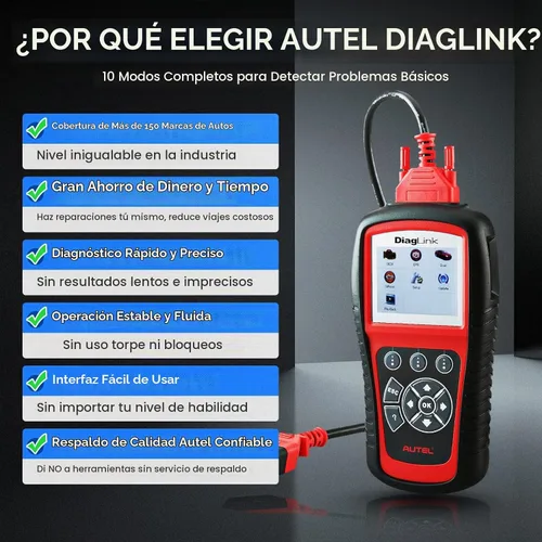 Vista 4 de Autel Diaglink - Lector de códigos OBDII OBD2 (versión para manualidades de MD802), diagnóstico de todos los sistemas y módulos para ABS, SRS