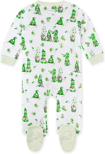 Vista 2 de Burt's Bees Baby - Pijama de una pieza (enterizo) de bebé de 100% algodón orgánico con cremallera frontal, para dormir