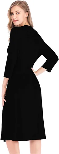 Vista 3 de Andongnywell - Bata de baño tipo kimono para mujer, de punto de algodón, suave, ligera, ropa de dormir