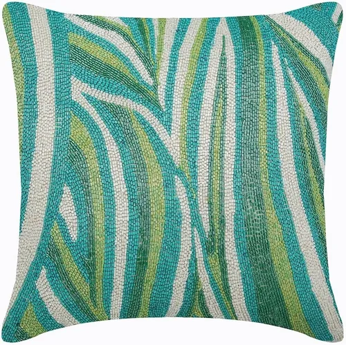 Vista 18 de The HomeCentric Fundas de almohada decorativas con bordes de 12 x 12 pulgadas Funda de cojín de seda de arte moderno Fundas de almohada verdes
