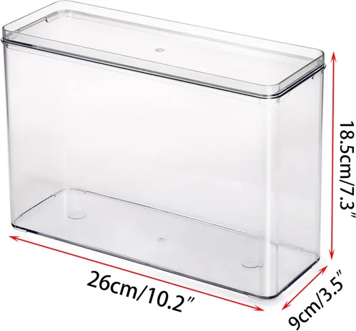 Vista 4 de BTSKY Caja organizadora transparente para teléfono, caja de almacenamiento apilable con tapa para fundas de teléfono celular, funda multifuncional