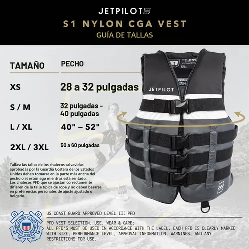 Vista 5 de Jet Pilot S1 - Chaleco de nailon CGA Wakeboard para hombre