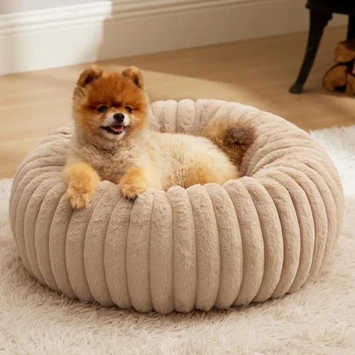 Vista 27 de Bedsure ComfyFleece® Donut - Cama para perros pequeños con funda extraíble lavable