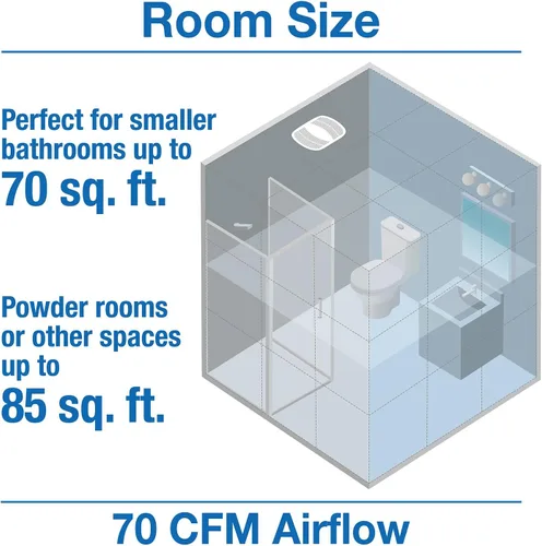 Vista 4 de Air King Extractor de baño, blanco AS70
