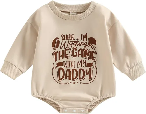 Vista 59 de MERSARIPHY Sudadera de fútbol para bebé, traje de manga larga con letras divertidas, ropa de otoño e invierno