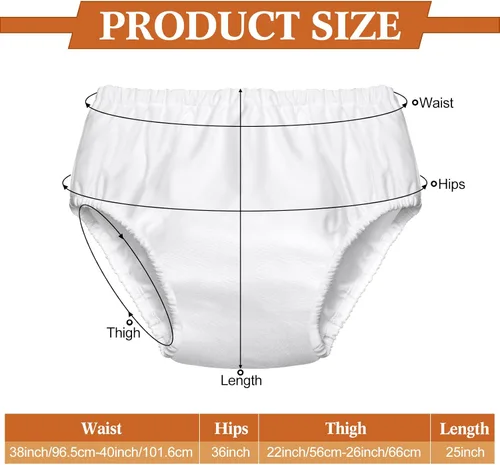 Vista 2 de Pañales de natación para adultos, pañales lavables y reutilizables para piscina, pañal de natación para mujeres y hombres, talla L, cintura 38-40
