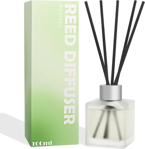Vista 8 de Difusor de junco, aceite esencial de bambú y té blanco con varillas difusoras para decoración de habitación, 3.4 onzas líquidas (3.4 fl oz) de larga