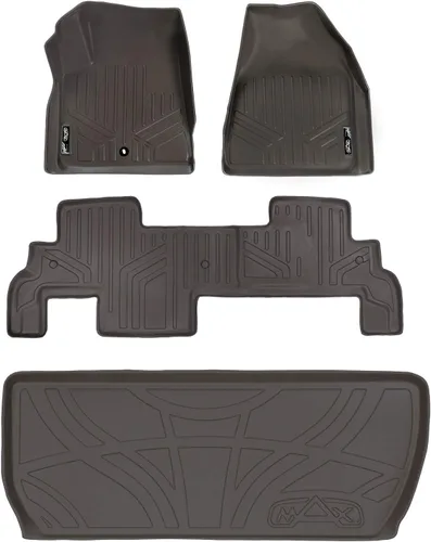 Vista 11 de SMARTLINER Juego de revestimientos de 2 filas y carga detrás de la segunda fila, color tostado, compatible con Buick Enclave 2009-2017/Chevrolet