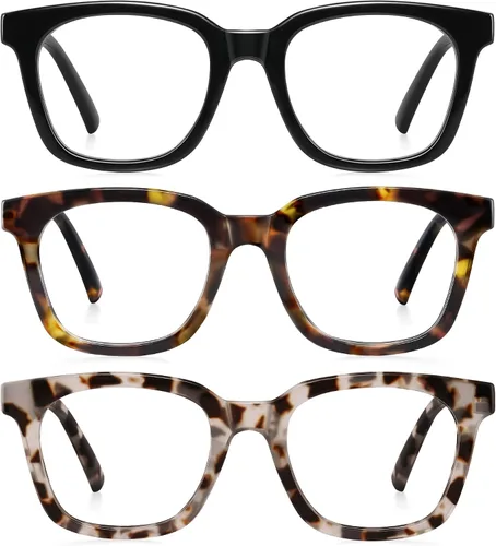 Vista 11 de Reading Glasses for Women Men - Blue Light Blocking Magnifying Readers,Square Anti-Glare Computer Eyeglasses