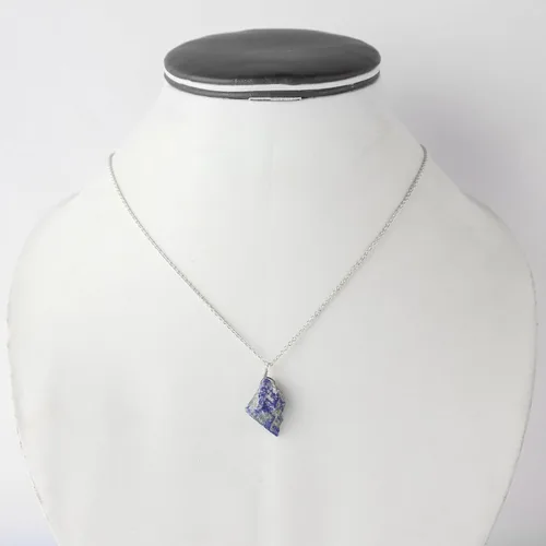 Vista 26 de Collar de piedras preciosas crudas piedras de nacimiento de plata