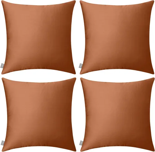 Vista 43 de Thmyo - Paquete de 4 fundas de almohada decorativas de 100 % algodón para lumbar, cómodas, sólidas, para Navidad/Halloween, fundas de cojín Blanco