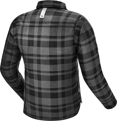 Vista 4 de SHIMA RENEGADE MEN 2 Camisa de motocicleta para hombre – Chaqueta de franela de motociclista a cuadros blindados con fibra QL – Aramida y capa