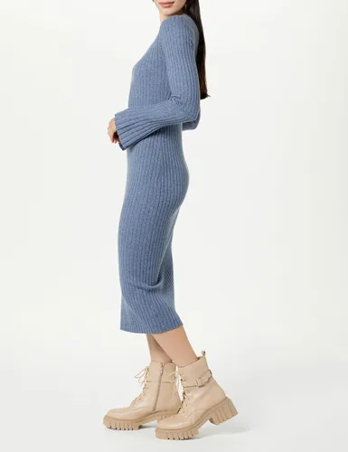 Vista 4 de The Drop Vestido tipo suéter acanalado con mangas acampanadas Fernanda para mujer