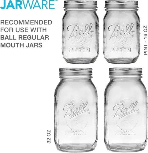 Vista 6 de Jarware Mason Jar - Tapa para coctelera de boca regular, acero inoxidable