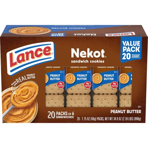 Vista 3 de Lance Nekot Cookie Sandwiches Relleno de crema de limón, 8 unidades (paquete de 3)