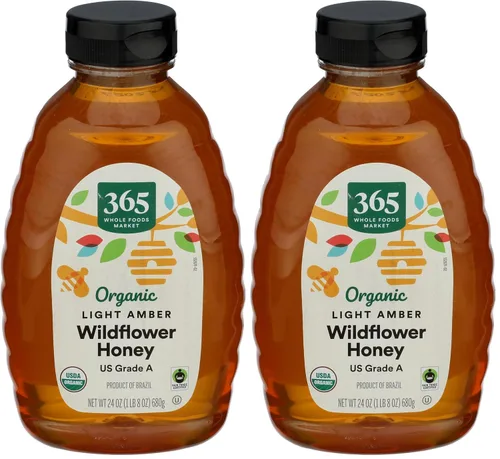 Vista 9 de 365 by Whole Foods Market, Miel orgánica de flores silvestres ámbar claro, grado A estadounidense, 24 onzas