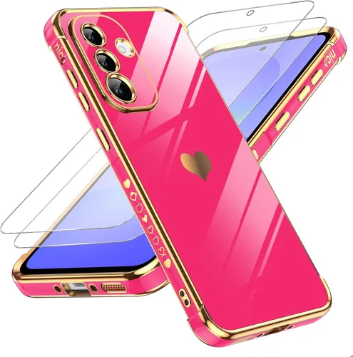 Vista 150 de LeYi Funda para Motorola-G 2025: Love Heart Plating Luxury, Negro