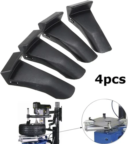 Vista 5 de Generic Juego de 4 piezas de plástico negro insertos de abrazadera de mordaza protector de llanta de rueda protectores para cambiadores de neumáticos