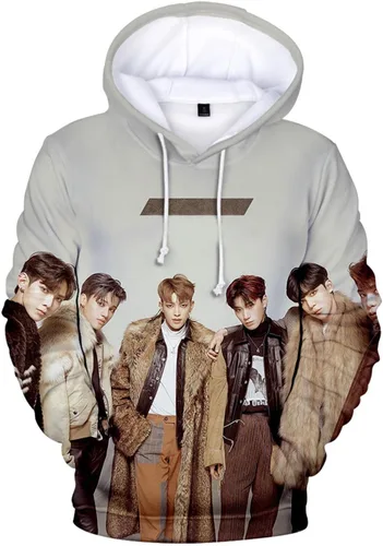 Vista 3 de Xkpopfans Kpop ATEEZ Sudadera con capucha con estampado 3D del tesoro Wooyoung San Mingi
