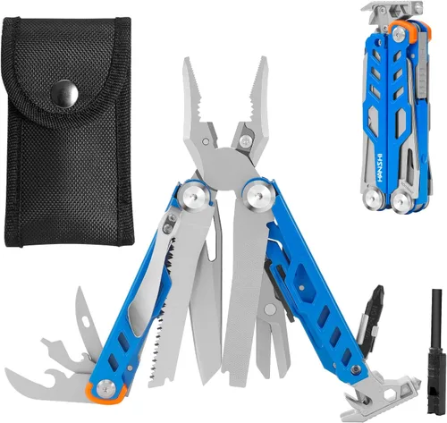Vista 14 de HANSHI Llave Inglesa Ajustable Multiherramienta Martillo para Supervivencia, 16 en 1 Alicates Multiherramientas con Funda de Nylon, Navaja