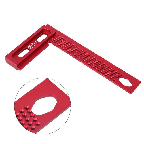 Vista 6 de Regla de marcado, accesorio para carpintería, regla de ángulo recto, herramienta de diseño, medidor de escritura cuadrado de carpintero, herramienta