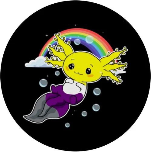 Vista 3 de Bandera de orgullo no binaria sutil Axolotl LGBTQ PopSockets intercambiables PopGrip