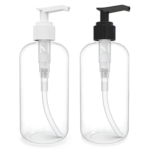 Vista 9 de Botellas vacías con bomba de loción de 8 onzas, recipientes de plástico recargables, sin BPA, PETE1, transparente, ideal para jabón, champú