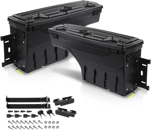 Vista 12 de PIT66 Caja de almacenamiento para cama de camión lado derecho compatible con Ford F150 1997-2014