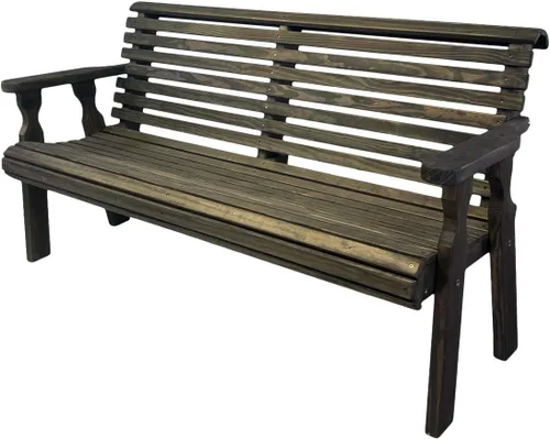 Vista 3 de Amish Casual Banco resistente para exteriores enrollable (5 pies, color roble manchado)