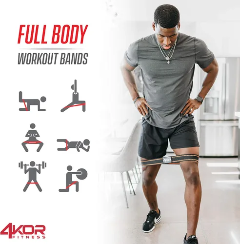 Vista 7 de 4KOR Fitness Juego de bandas de resistencia, perfecto para crossfit, yoga, terapia física y construcción de glúteos