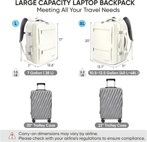 Vista 4 de BALEINE Mochila de Viaje para Mujeres y Hombres, Mochila Grande y Resistente de Equipaje de Mano para Laptop, Regalos para Negocios, Casual, Fin