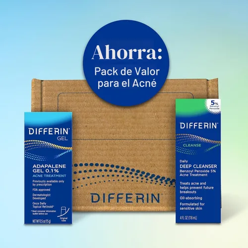Vista 9 de Kit de cuidado de la piel para acné Differin, tratamiento de acné con retinoide Differin Gel para la cara con 0.1% de adapalene y 5% de peróxido